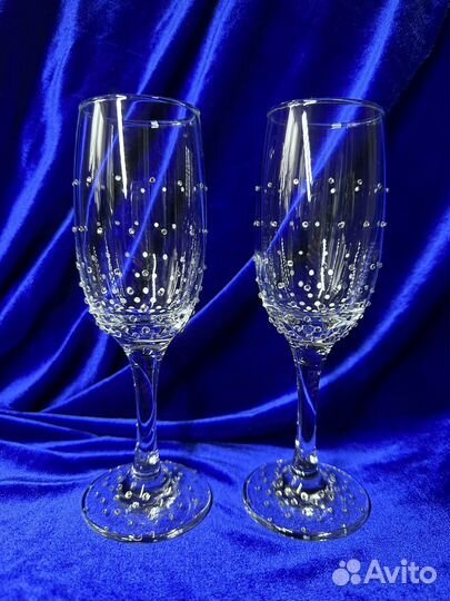 Подарок. Бокалы со стразами