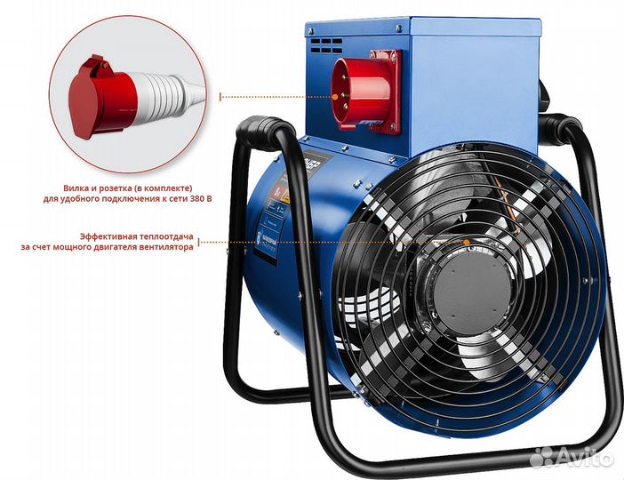 Электрическая пушка зубр, 9 кВт, Профессионал