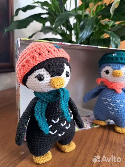 Мягкая игрушка вязаная пингвин
