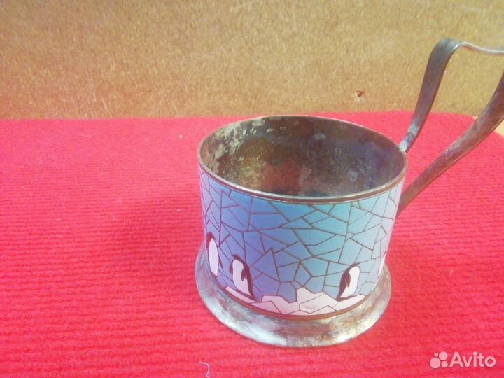 Подстаканник пингвины эмаль
