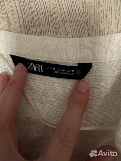 Рубашка женская белая zara, m