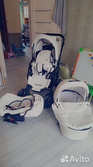 Детские коляски 3 в 1 из эко кожи