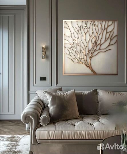 Картина интерьерная. Картина золотое дерево