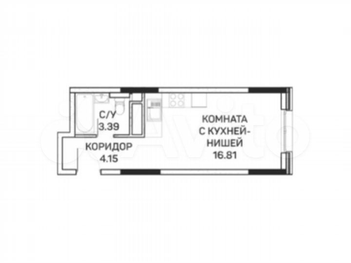 Апартаменты-студия, 24,4 м², 8/8 эт.
