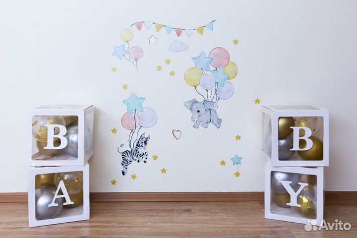 Коробки для праздника/baby/one надписи