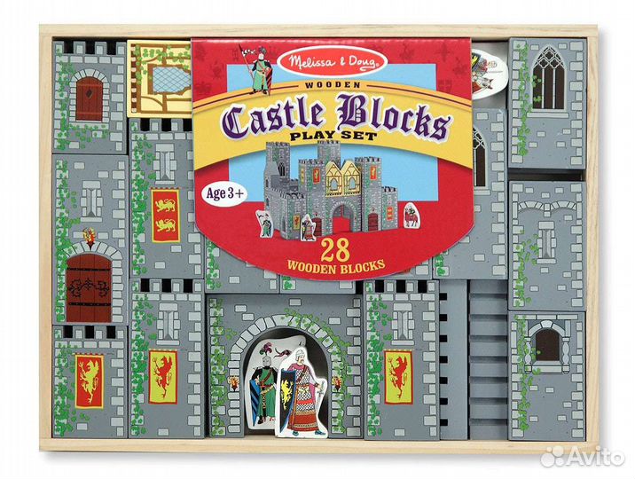 Замок из кубиков Melissa Doug + фигурки рыцарей