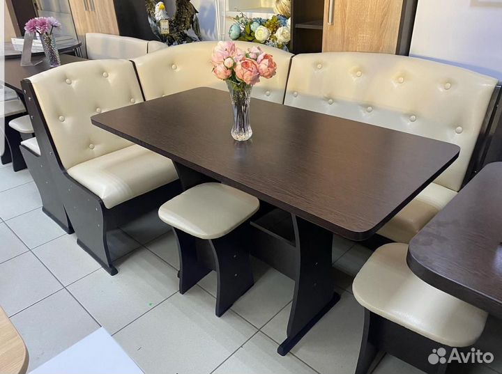 Кухонный уголок Ника Пуговица Венге/Шампань(новый)