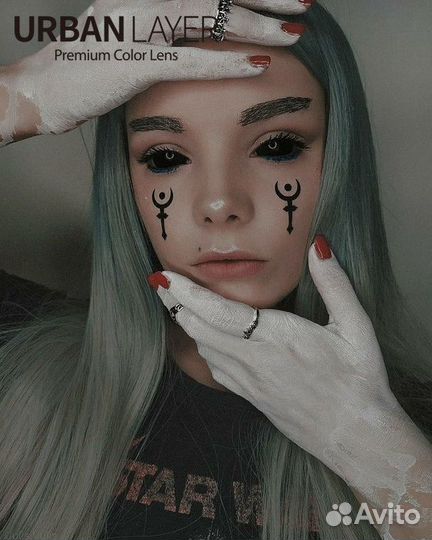 Контактные линзы Urban Layer Black Sclera 22мм
