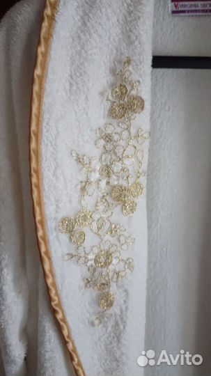 Белый махровый халат женский и мужской