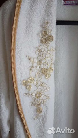 Белый махровый халат женский и мужской