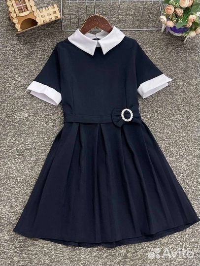 Платье школьное синее