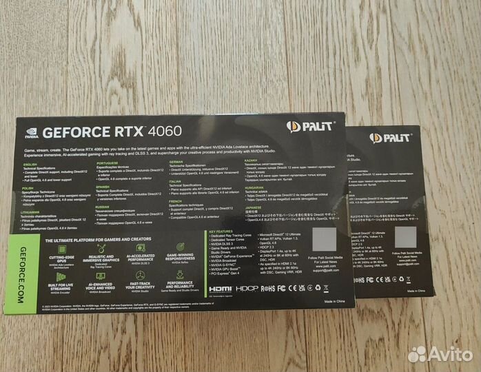 Видеокарта Palit GeForce RTX 4060 StormX новая