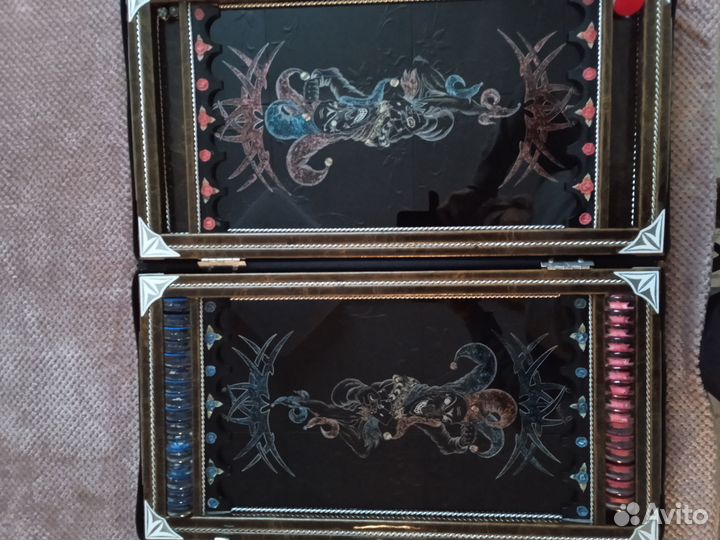 Нарды,под стеклом, оригинальные фишки