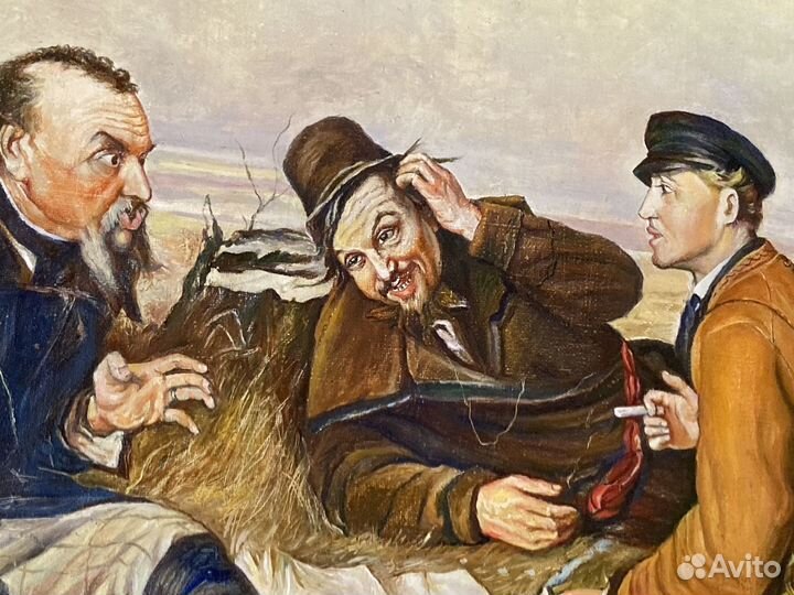 Охотники на привале, холст, масло