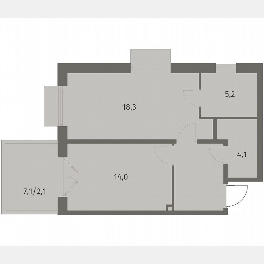1-к. квартира, 50,5 м², 1/8 эт.