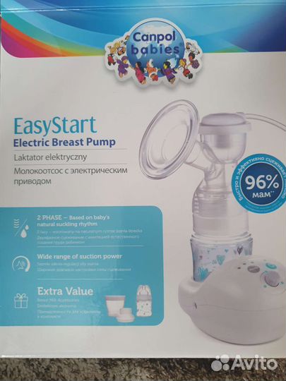 Молокоотсос электрический + пакеты для молока