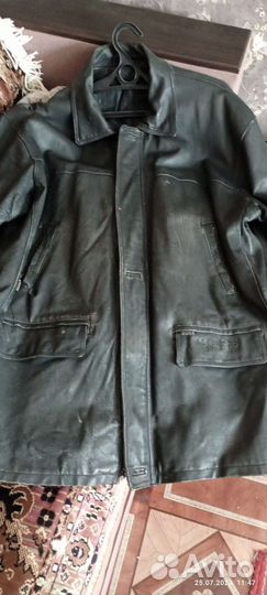 Кожаная куртка мужская 52 54