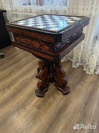 Шахматный стол ручная работа, резной