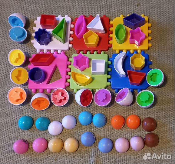 Развивающие игрушки (сортер, яйца-половинки)
