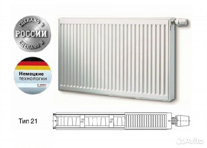 Панельный радиатор Buderus 600/900 полный комплект