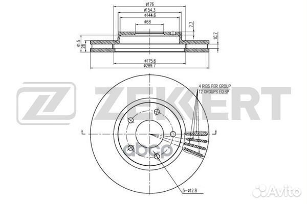 Диск торм. перед. Nissan Pathfinder 12- Quest