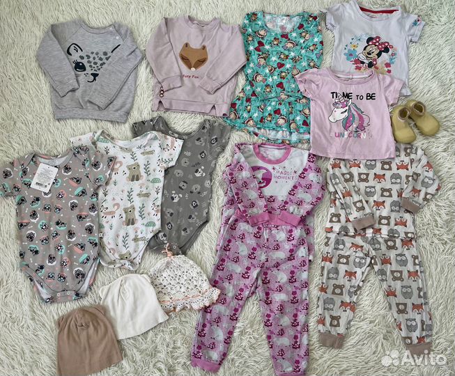 Большой пакет одежды для девочки 80 86 Зара мьелк