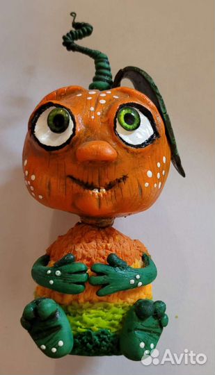 Статуэтка Тыква. Хэллоуин. Полимерная глина