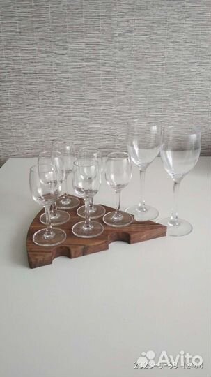 Набор рюмок 6 штук и 2 бокала