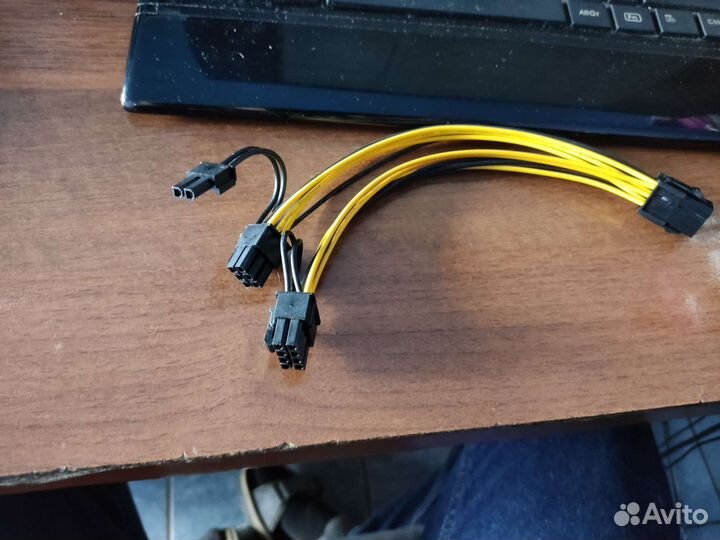 Кабель переходник для питания видеокарты 6pin на 8
