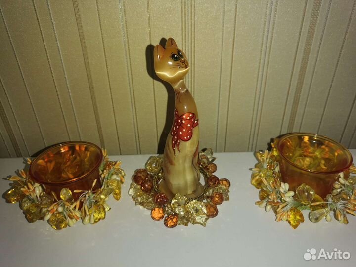 Подсвечники, фигурка из оникса