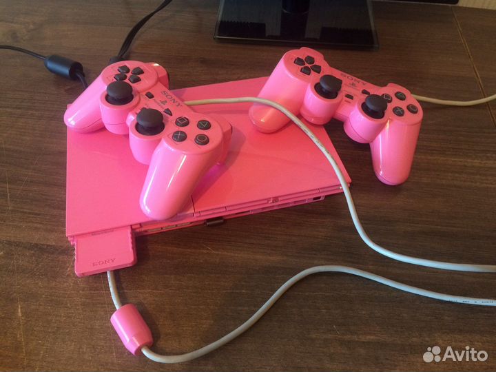 PS2 PlayStation 2 Pink 16 GB 7 игр+NES/snes/sega