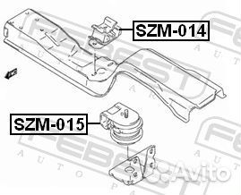 Подушка двигателя мт зад прав/лев SZM014 Fe