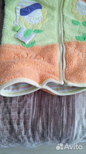 Детское одеяло с молнией конверт тёплое махровое