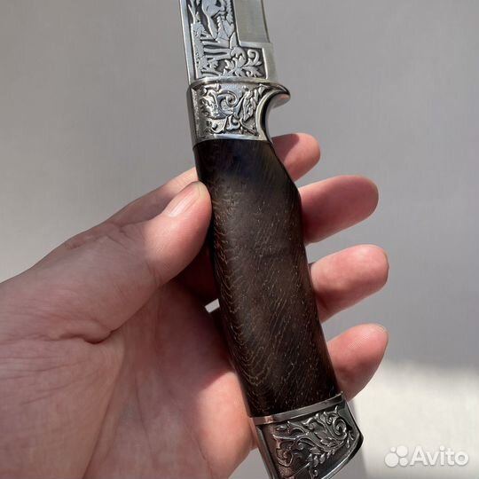 Нож с гравировкой Волк,ножны