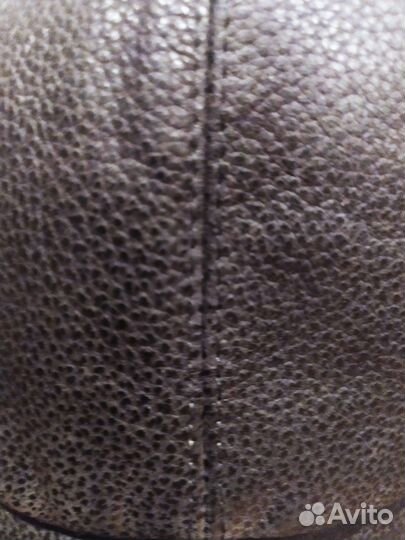 Шапка кожаная с ушками, мех нерпы 57-58р