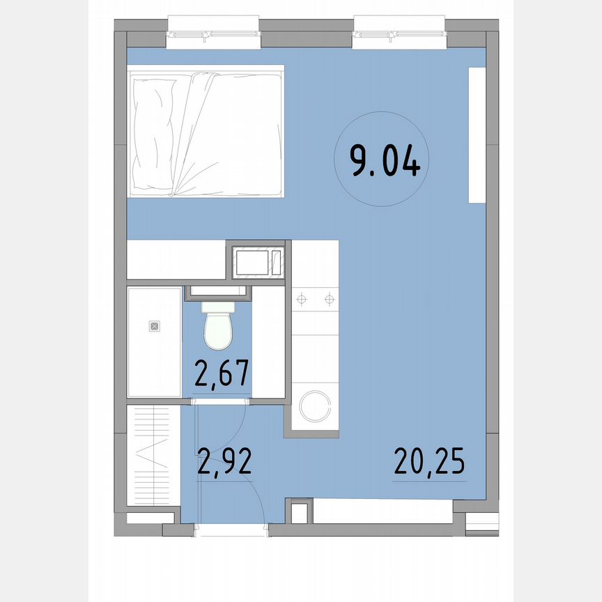 1-к. апартаменты, 27,5 м², 9/13 эт.
