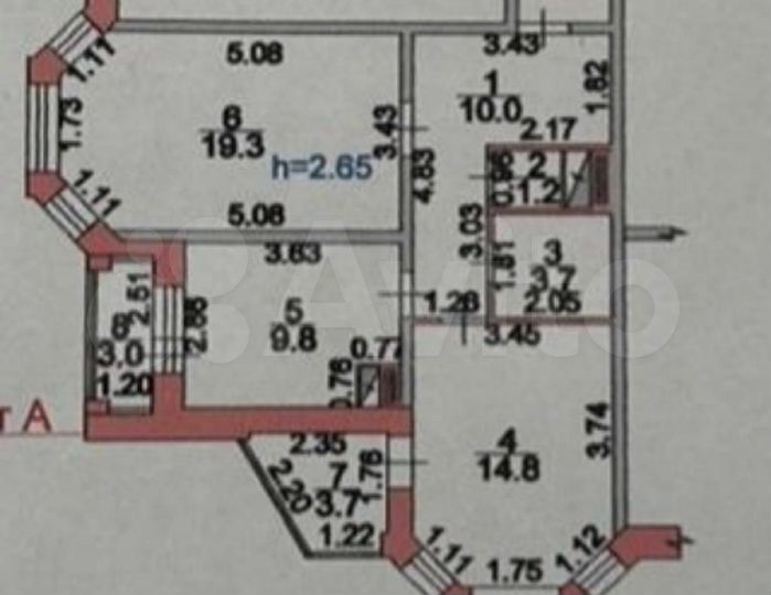 2-к. квартира, 65,5 м², 15/17 эт.
