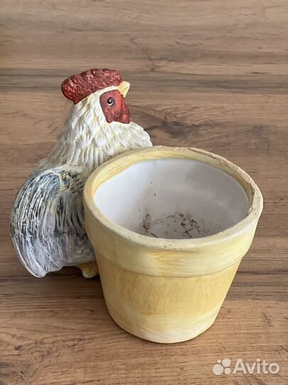 Кашпо для цветов петух фигурка садовая
