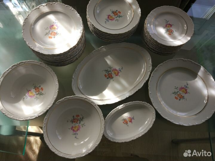 Старая Kahla фарфор ГДР, сервиз столовый