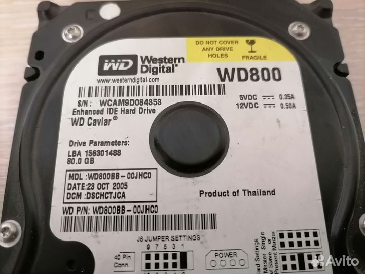 Жесткий диск Western Digital WD800BB-00JHC0