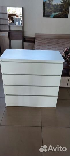 Комод Экко 4 ящика Белый 86х44х88