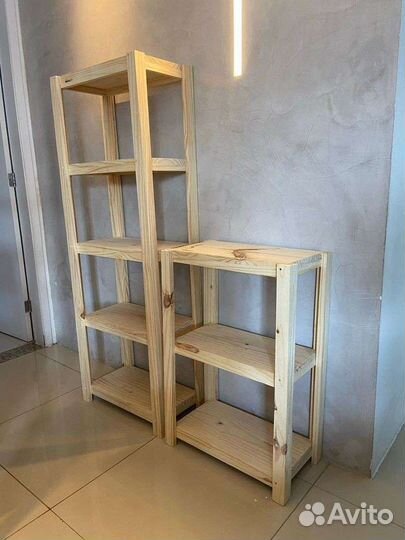 Стеллажи деревянные. Полки настенные