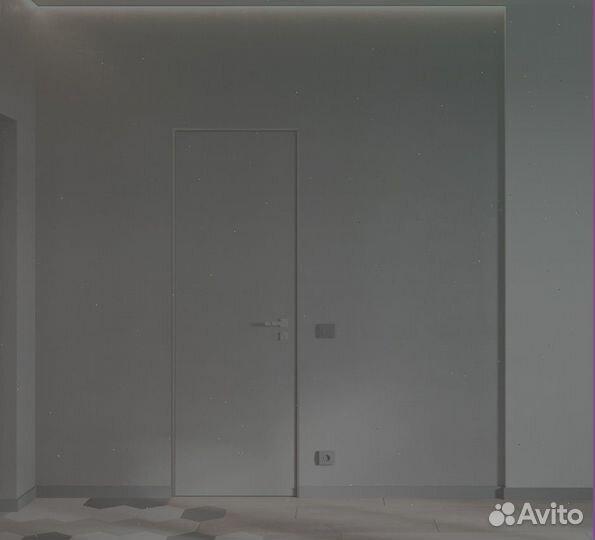 Дверь скрытая межкомнатная кромка черная толщина полотна 56 мм 2300х600