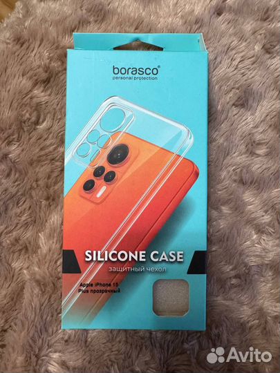 Чехол на iPhone 15 plus прозрачный