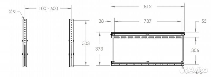 Кронштейн Omnimount WM2 L black