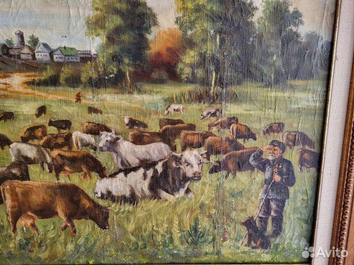 Картина маслом на холсте старинная