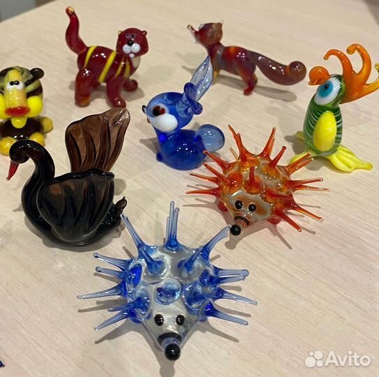 Стеклянные фигурки животных