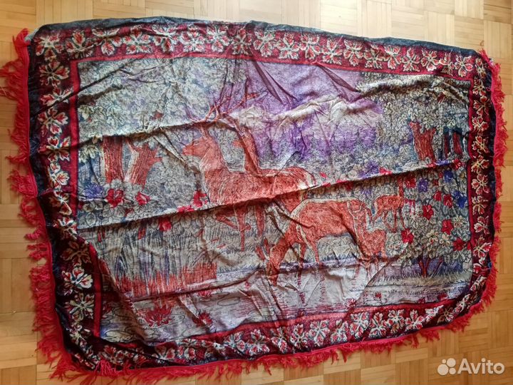 Ковер плюшевый советский с оленями. Лот 10