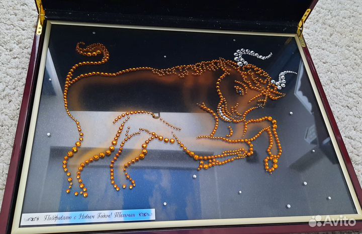 Картина бык знак зодиака/камни Сваровски