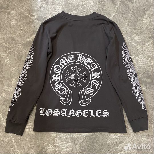 Chrome hearts лонгслив серый